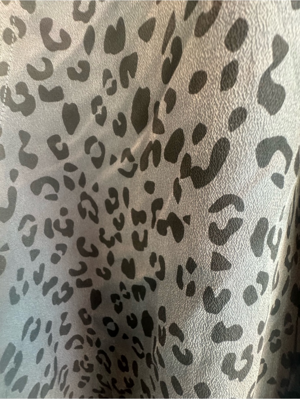 Rails Black and Gray Leopard Print Silk Button-Up - Picture 4 of 8